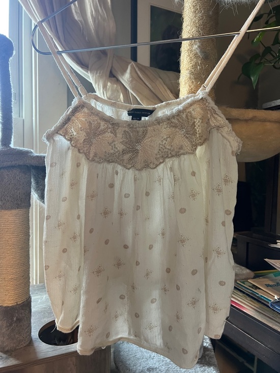 American Eagle Outfitters Tops - American Eagle Outfitters Cream and Beige Embroidered Camisole